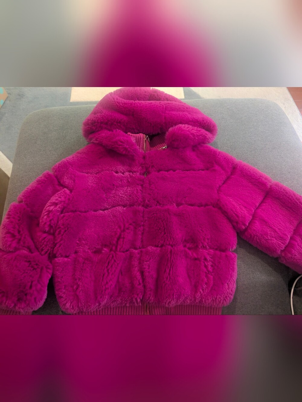 Lola And The Boys Raspberry Sorbet Faux Fur Coat